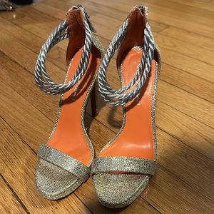 Via Spiga sparkly heeled sandals rope cuffs
